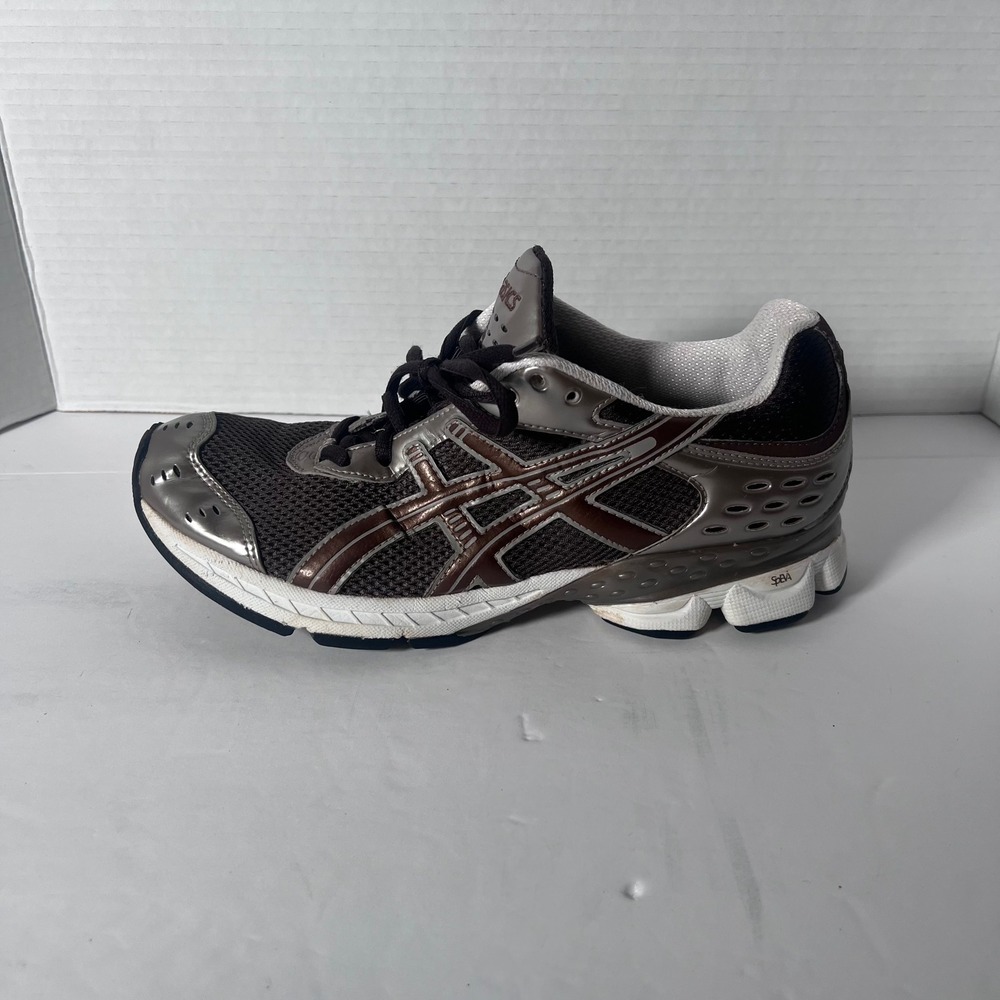ASICS TN786 Running Shoes Y2K 2000s Silver Brown Mesh Sneakers Women's 8.5 EU 40